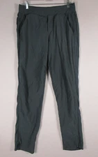 90 Degree By Reflex Womens Pants Elastic Waistband Pockets Size M Green