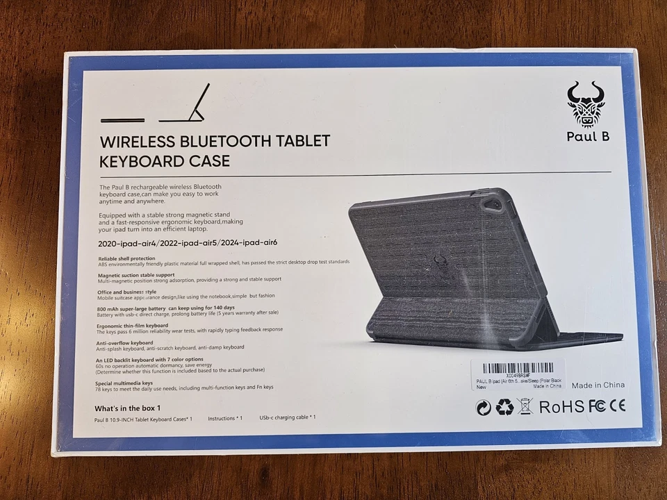 IPad Air 6 10.9in Wireless Bluetooth Tablet Keyboard Case Color Backlit Keyboard - Image 2 of 4