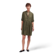 Madewell Button Front Green Mini Dress Roll Tab Sleeve L