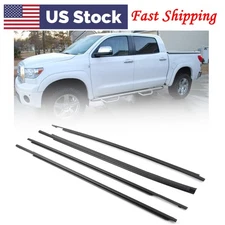 4PCS Window Moulding Weatherstrip Seal Belt For Toyota Tundra CrewMax 2007-2019