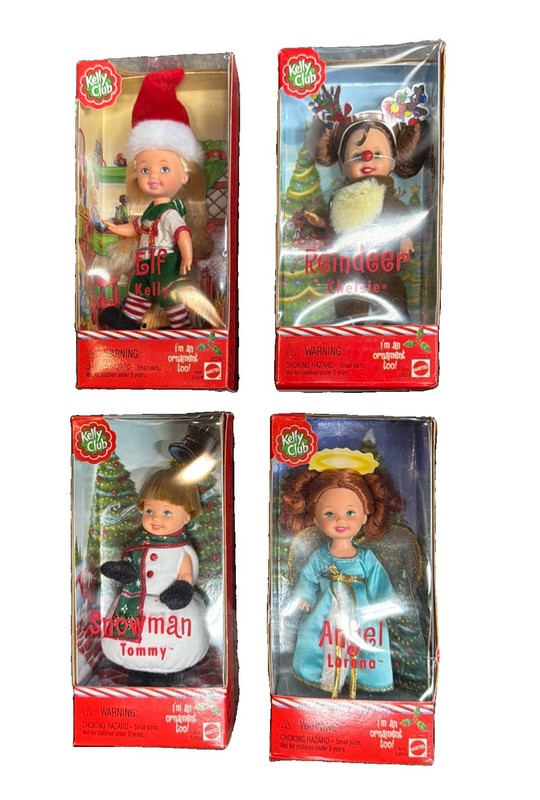 VINTAGE 2001 Mattel KELLY CLUB Christmas Edition Set/4 Dolls 