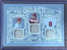 2025 Leaf Lumber JOHNNY BENCH~MIKE SCHMIDT~JOE MORGAN GAME USED BAT 4/5 Phillies