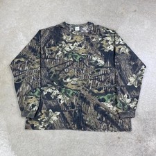 Vintage 90s Trail Crest Real Tree Camo Long Sleeve Shirt Size XXL Brown Outdoor