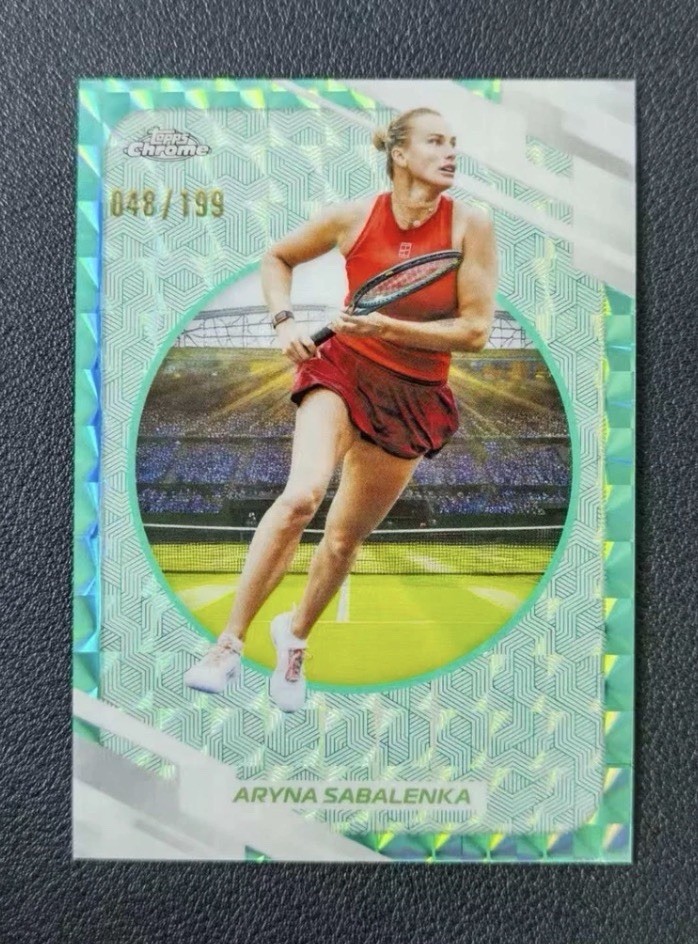 Aryna Sabalenka 2026 Topps Chrome #25 Aqua Geometric Refractor #48/199 #1 Tennis