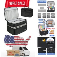 Medicine Storage Bag,Double Layers Pill Bottle Organizer Bag Empty with Locka...