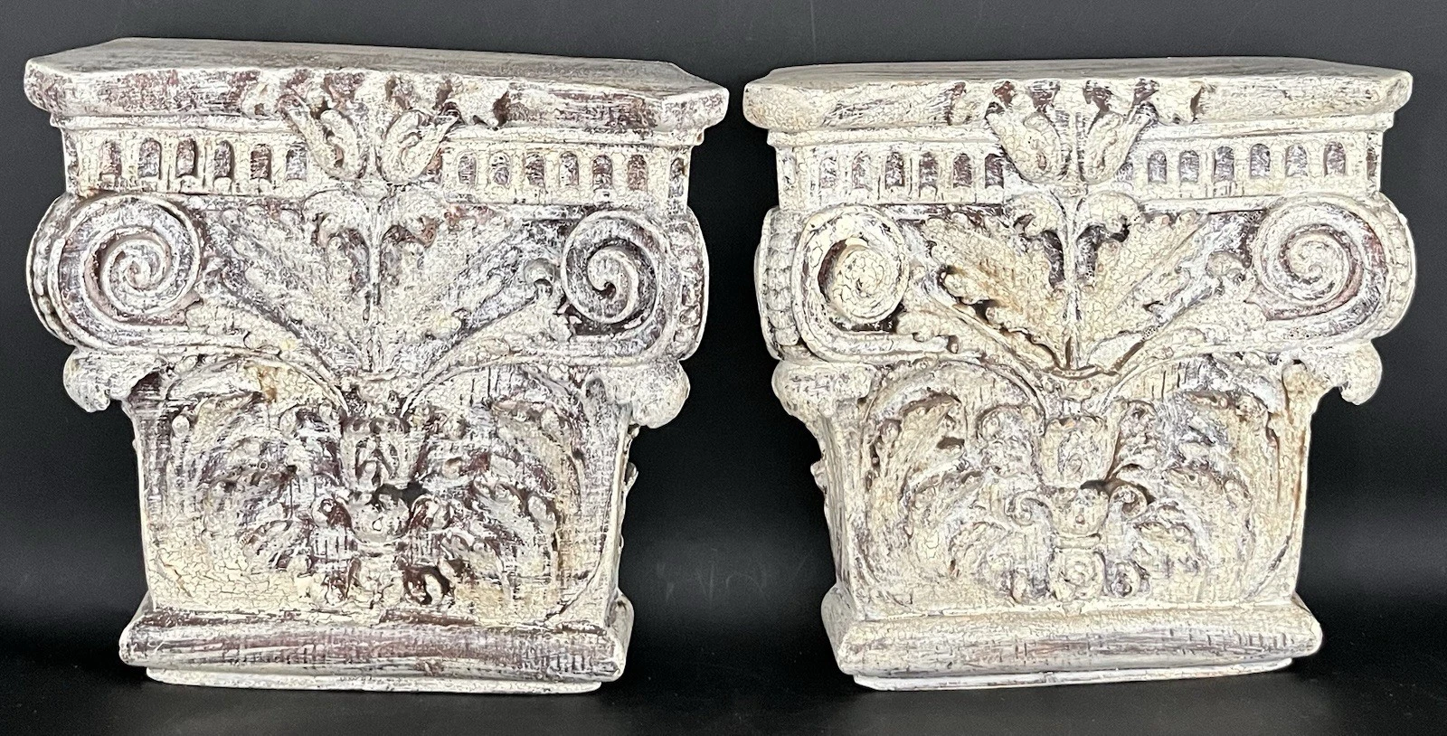 Pair Of Corinthian Capital Wall Shelves 8" x 7 5/8"
