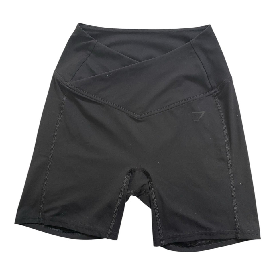 Gymshark Crossover Gym Bike Shorts Size Small Black V Front