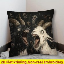 2 Pcs Funny Screaming Goats Pillow Case Farmhouse Decorative Throw Cushion Cover