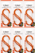 Nite Ize S-Biner Aluminum Dual Carabiner 3 - Orange 6-Pack