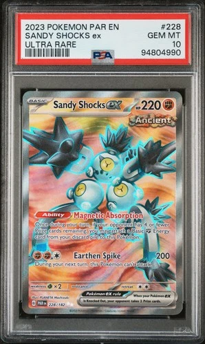 2023 POKEMON PAR EN-PARADOX RIFT ULTRA RARE #228 SANDY SHOCKS EX PSA 10