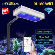 PopBloom RL180 Full Spectrum Reef Light Marine LED Aquarium Light Saltwater Tank