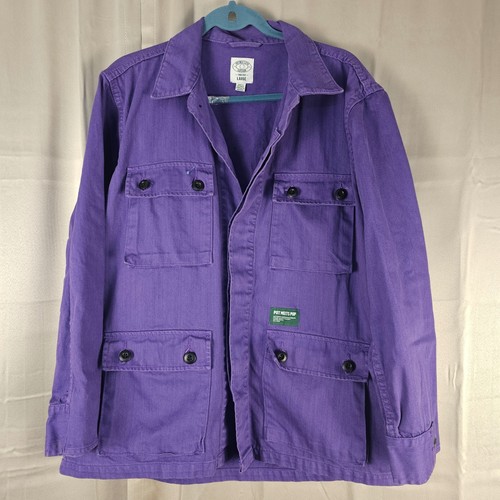 Pot Meets Pop Superior Purple Chore Jacket Large Get Off Your Ass