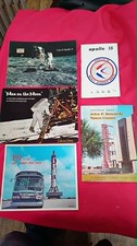 Vintage NASA Apollo Lot Plaques Patches Space JFK Souvenirs Books Newspaper