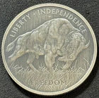 1 Oz .999 Fine Silver ANTIQUED PAMP Buffalo Liberty & Independence Minted In USA