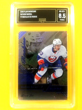 MATHEW BARZAL 2018 Flair Showcase NHL Card # 77 GMA 8.5 Blue Ice Rookie
