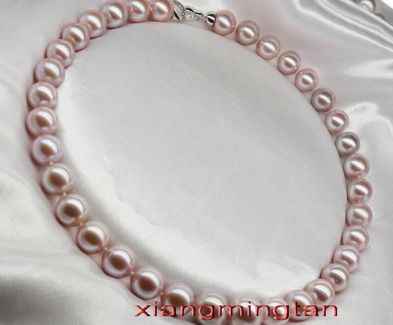 AAAAA 17"12-13mm REAL natural south sea lavender PINK purples pearl necklace 14K - Image 4 of 4