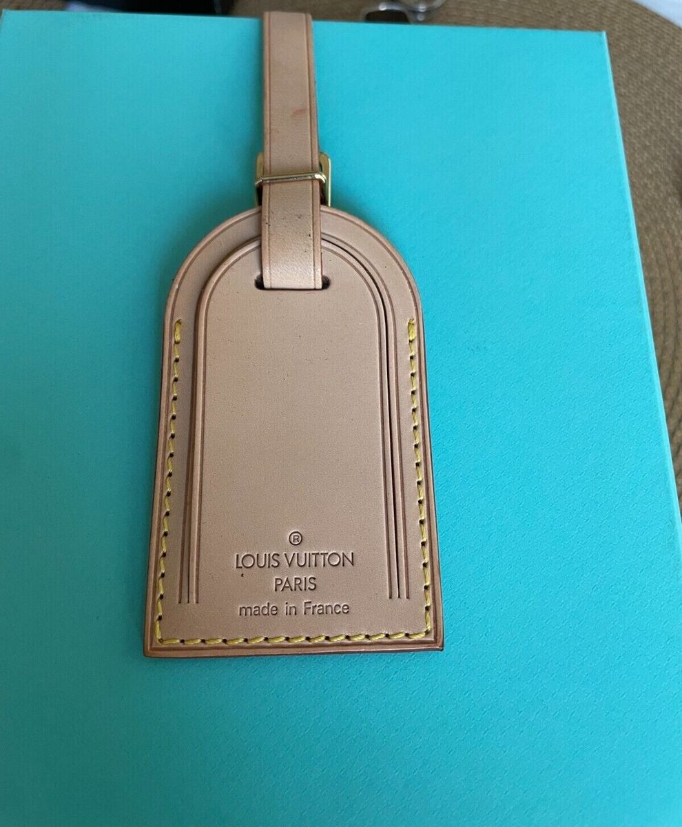 Louis Vuitton Luggage Tag Small Tan Nomade Leather w brass Louis Vuitton Luggage Tag Small Tan Nomade Leather w brass