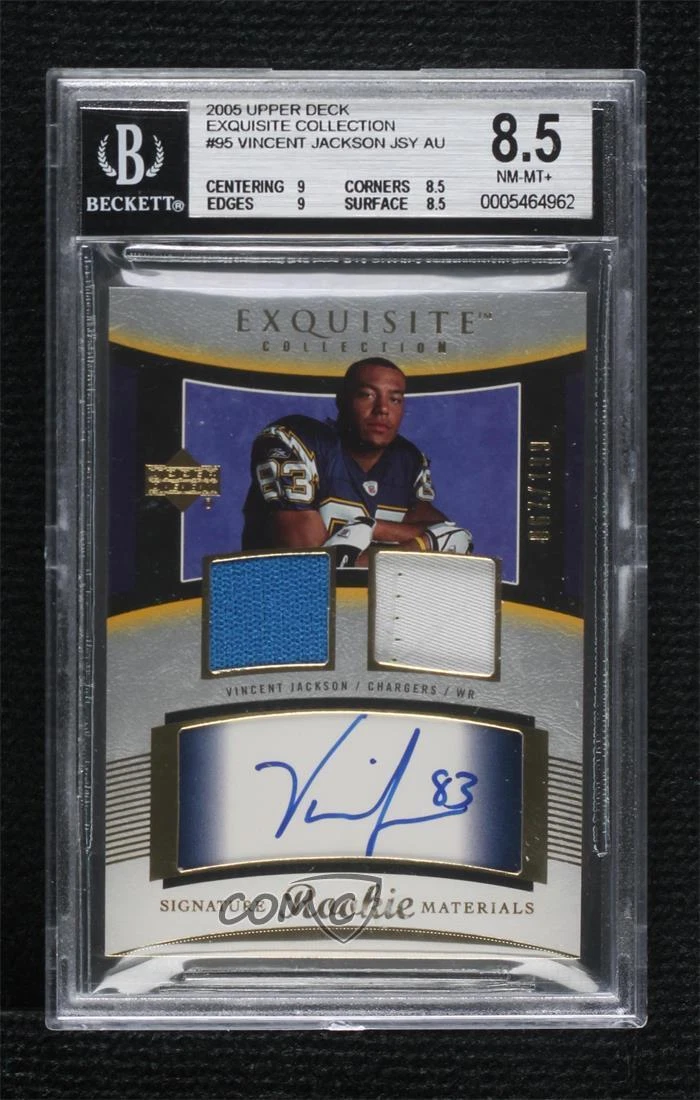 Vincent Jackson UD Exquisite Collection #95 Autograph Patch