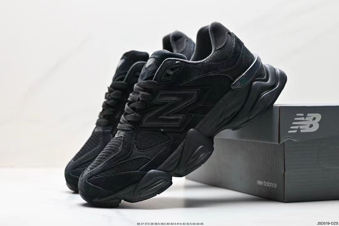 U9060NRI New Balance 9060 Triple Black Leather (Men's) US 9 U9060NRI New Balance 9060 Triple Black Leather (Men's) US 9