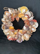 13" Nautical 4 Lb Seashell Wreath Coastal Beach Floral Home Decor Double Sided