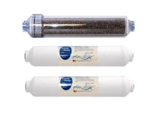 3 Replacement Inline RODI Filters for Portable Mini Reverse Osmosis 2"x10" 1/4"
