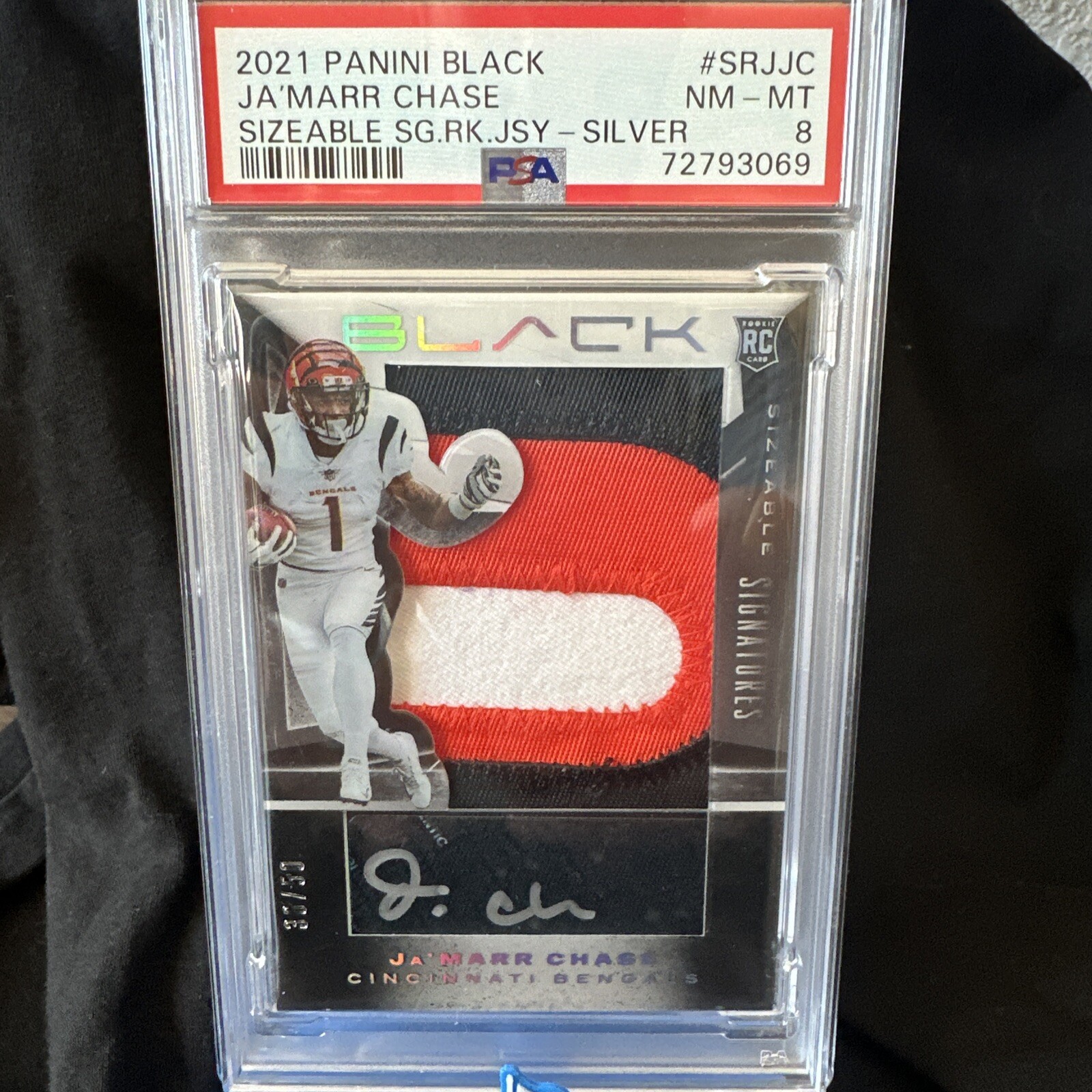JaMarr Chase Panini Black Sizeable Signatures Rookie Jersey #SRJJC Base