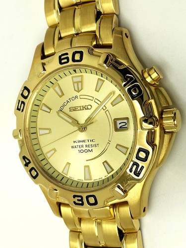 SEIKO MEN'S 5M42-0M09  NOT-WORKING KINETIC 100M ANALOG WATCH SKH680