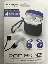 Pod Skinz Protective Kit for Apple AirPods, Case, Carabiner, Sport Hooks, Strap