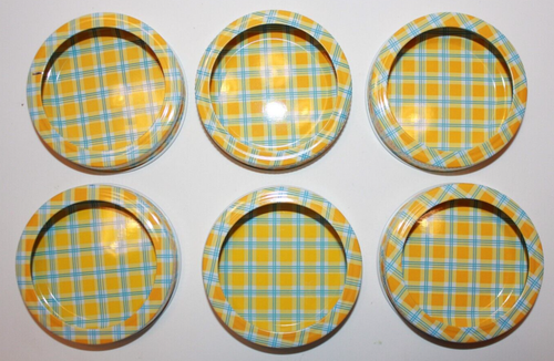6 Vtg - 8 oz. Kerr Embossed Fruit & Flower Jelly Canning Jars -Tin Lids & Rings - Picture 5 of 9