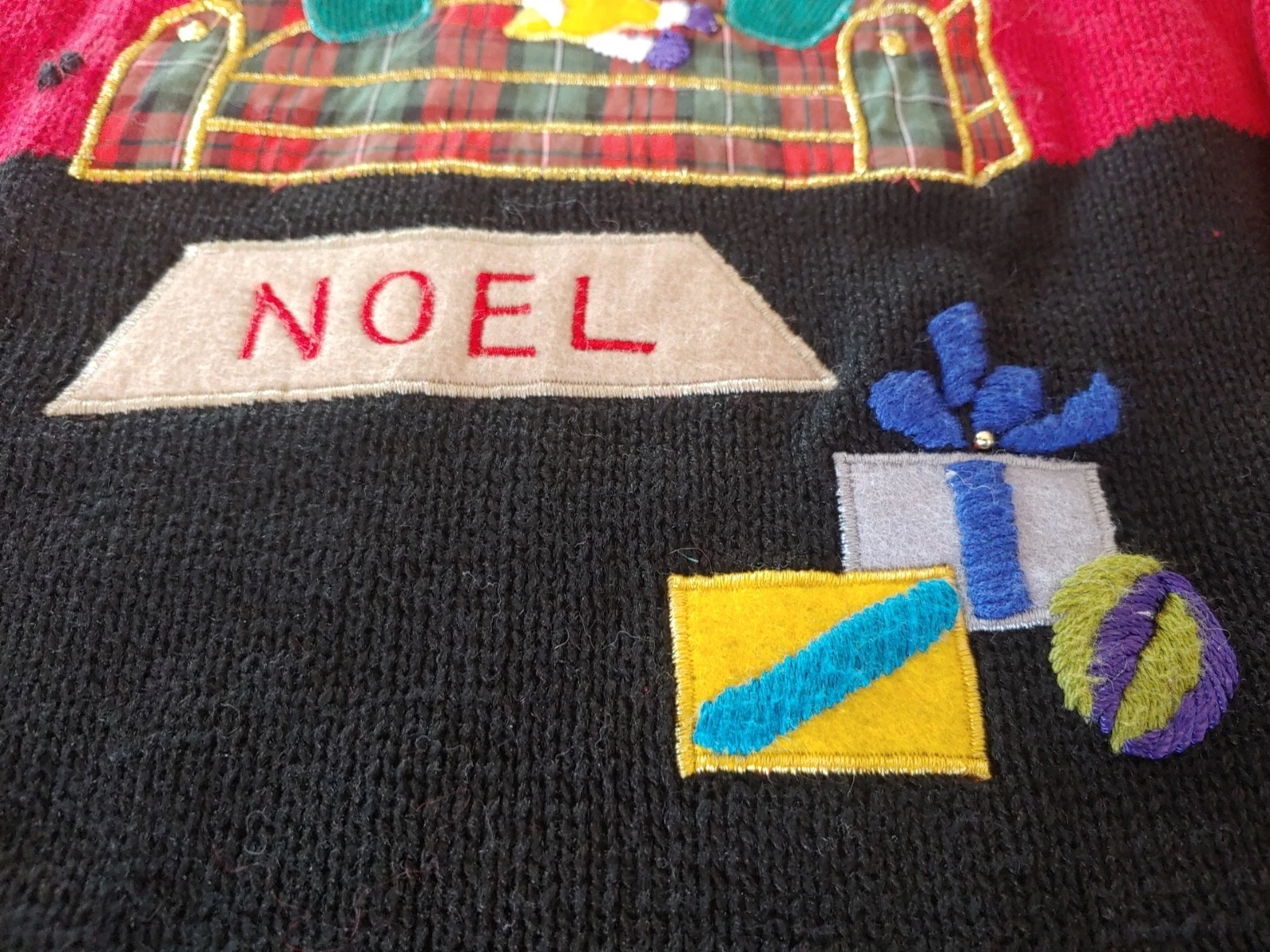 Vintage 3d Christmas Sweater Ugly Mock Turtleneck Pullover Gift Tree Train M