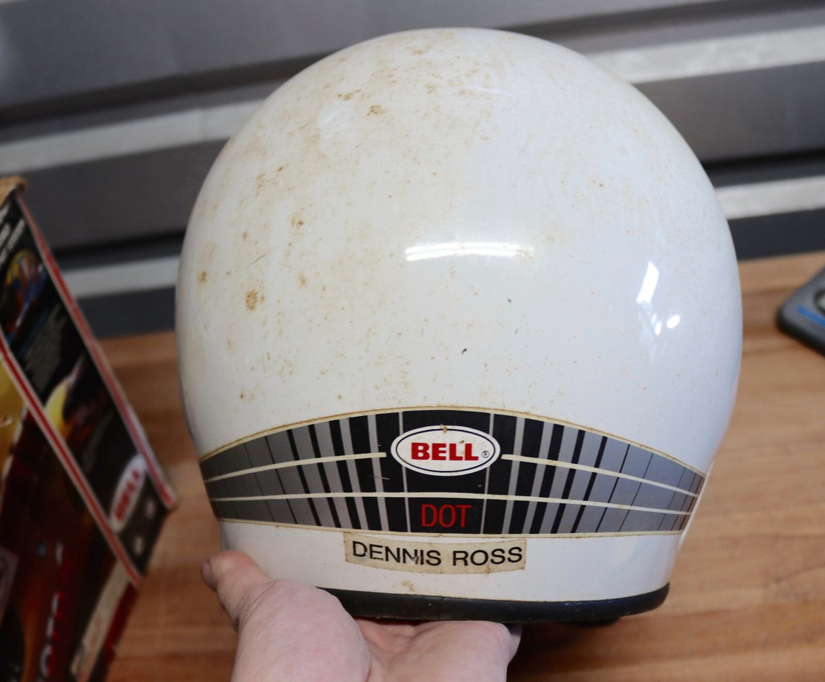 Vintage Bell Moto 4 IV White Motorcycle Helmet w/ Box Manual & 2
