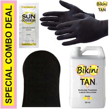 Best Spray Tan Solution - DARK - 32 oz Sunless Tanning Self Tanner Lotion Mitt