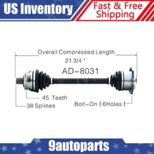 For 1998-2001 Audi A6 1999-2004 A6 Quattro V6 Automatic Front Left CV Axle Shaft