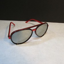 70s Original Vintage Ski Sunglasses Made in Japan Black Red Aviator Style NICE 
