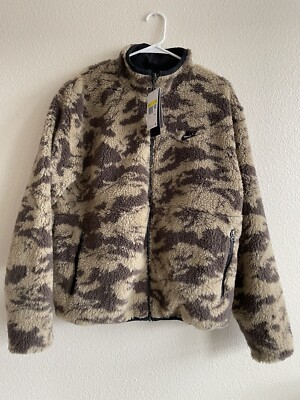 Nike Sportswear Fleece Camo Black Reversible Jacket Winterized