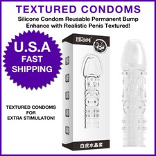 Condon de Silicona Reusable Tenturizado Suave Ayuda al Retardo y Estimulacion