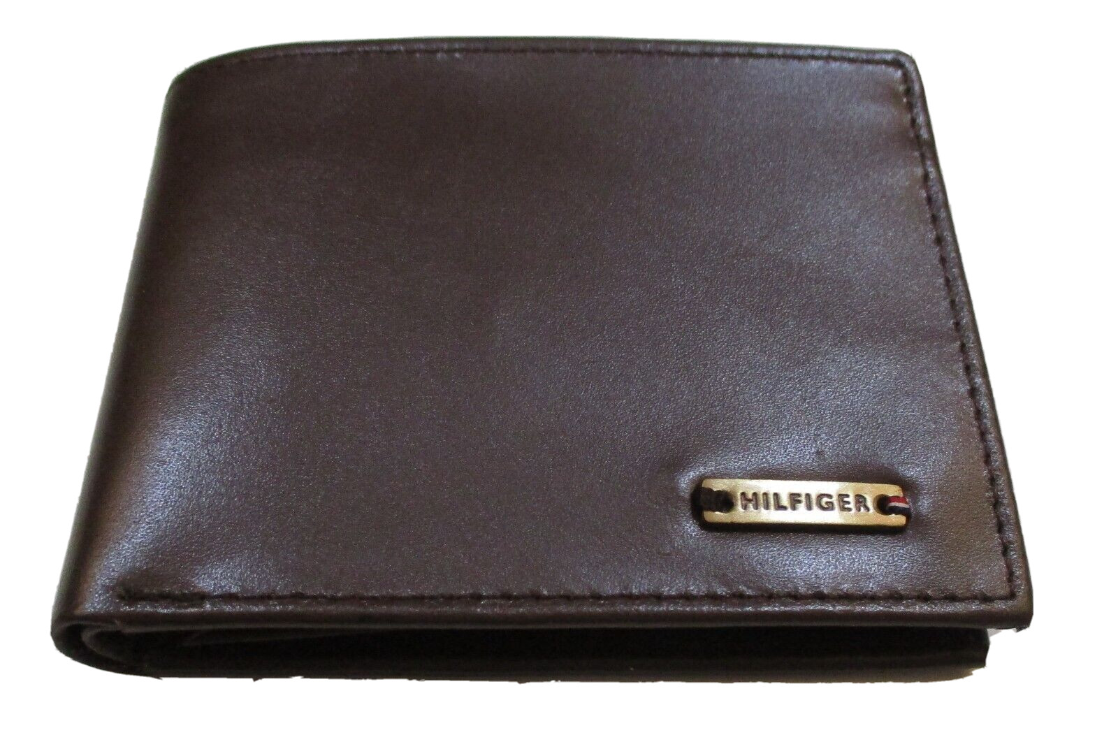 AUTHENTIC TOMMY HILFIGER MENS  BROWN LEATHER PASSCASE BIFOLD WALLET IN GIFT BOX image 5
