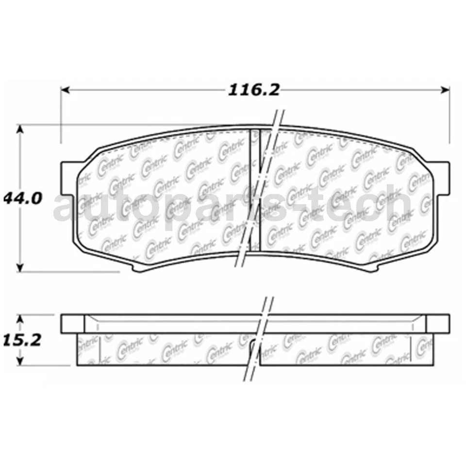 2x Centric Parts Front Rear Disc Brake Pad Set For Toyota 4Runner 2010~2019 - Image 2 of 4