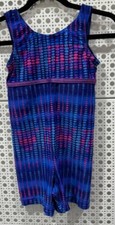 Jam Wear Leos Girls Leotard Metallic Size YL Blue Multicolor EUC