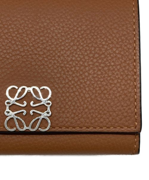 Loewe Anagram Trifold Wallet in Pebble Grain Calfskin Tan | eBay