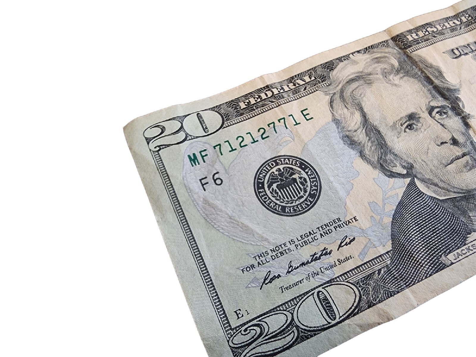 Rare 20 dollar bill us paper money 2 triples and 1 pair 3 unique digits