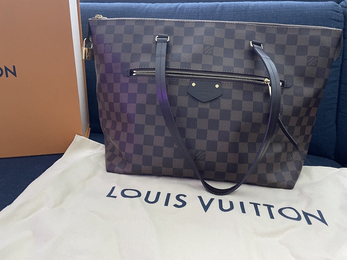 LOUIS VUITTON Damier Ebene Iena MM Tote Handbag, Authentic