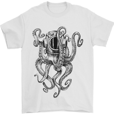 Scuba Diving Octopus Diver Herren T-Shirt 100% Baumwolle