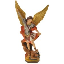 Statua in resina colorata san michele h.13 cm  LES-28829-1