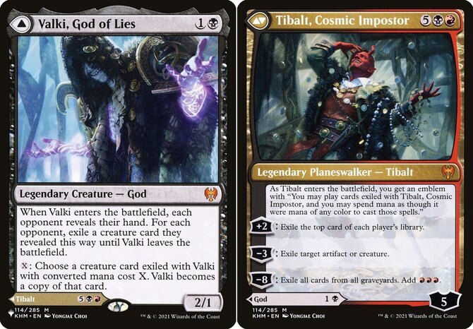 Mtg 嘘の神、ヴァルキー/Valki, God of Lies 英語版4枚 1x Valki, God of Lies // Tibalt, Cosmic Impostor NM-Mint