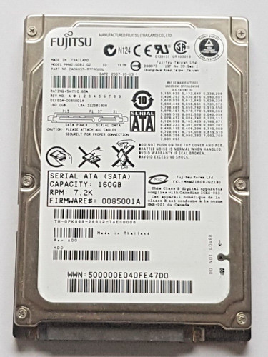 160 GB SATA Fujitsu MHW2160BJ 7200rpm 8MB HDD 2,5" interne Festplatte