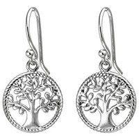 OhrhäNger Baum Aus 925 Silber Ohrringe Ohrhaken Ohrschmuck Teilmattiert