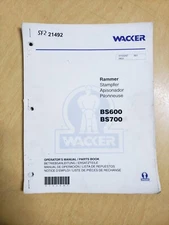 Wacker BS600 BS700 Rammer Tamper Operators Manual Parts Book