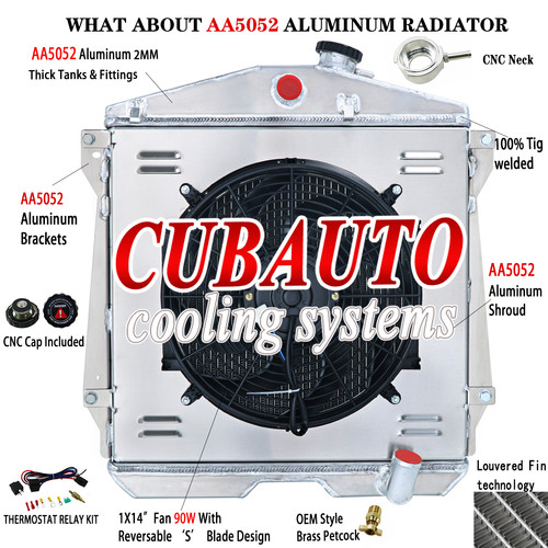 Ventilador de cubierta de radiador de 4 filas para 43-1948 45 Chevy Fleetline FleetMaster Stylemaster - Imagen 1 de 13
