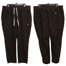 Figs Scrub Pants Men Size 2XL Black Heavy Duty Waistband Joggers Tech Collection